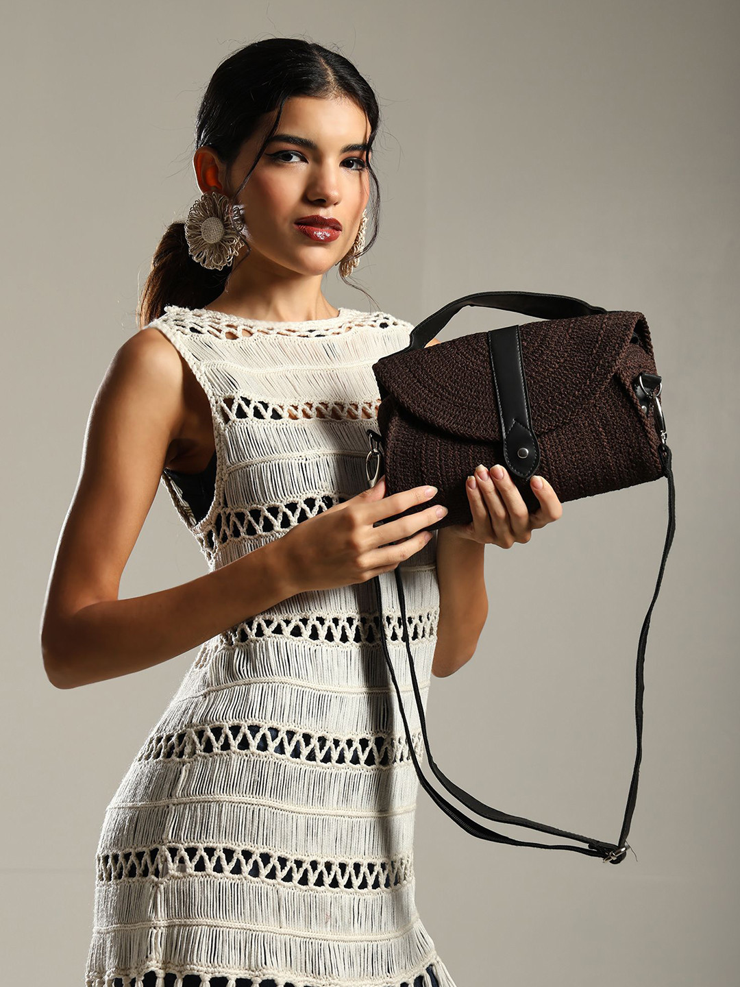 ENSAC JUTEROPE Women Textured Jute Sling Bag