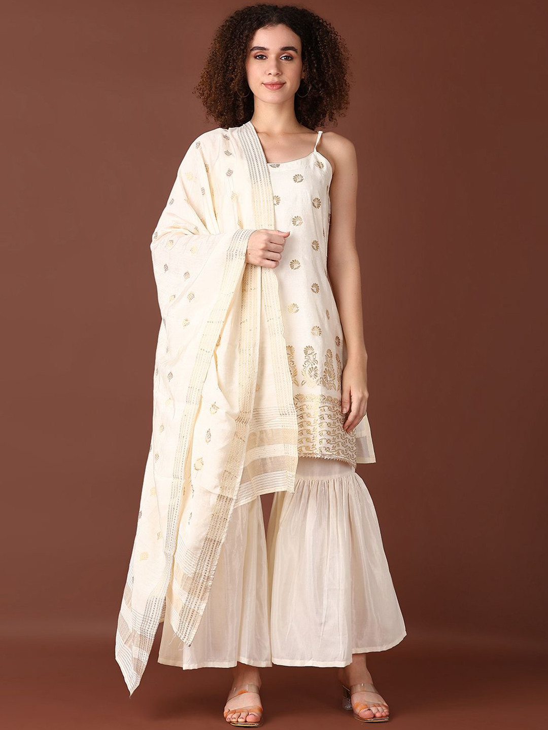 LIMEROAD Regular Kurta with Sharara & With Dupatta