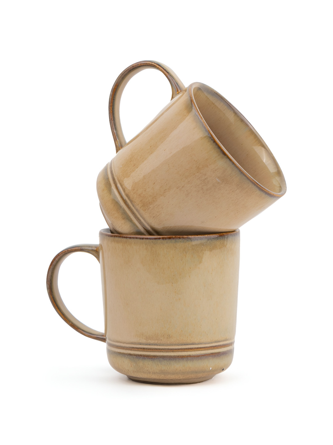 SHAY Melon Beige Ceramic Microwave Safe 2 Piece Mugs-450ml