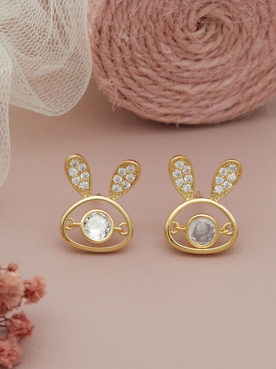 GC Jewelery Gold-Plated Classic Bunny Studs Earrings