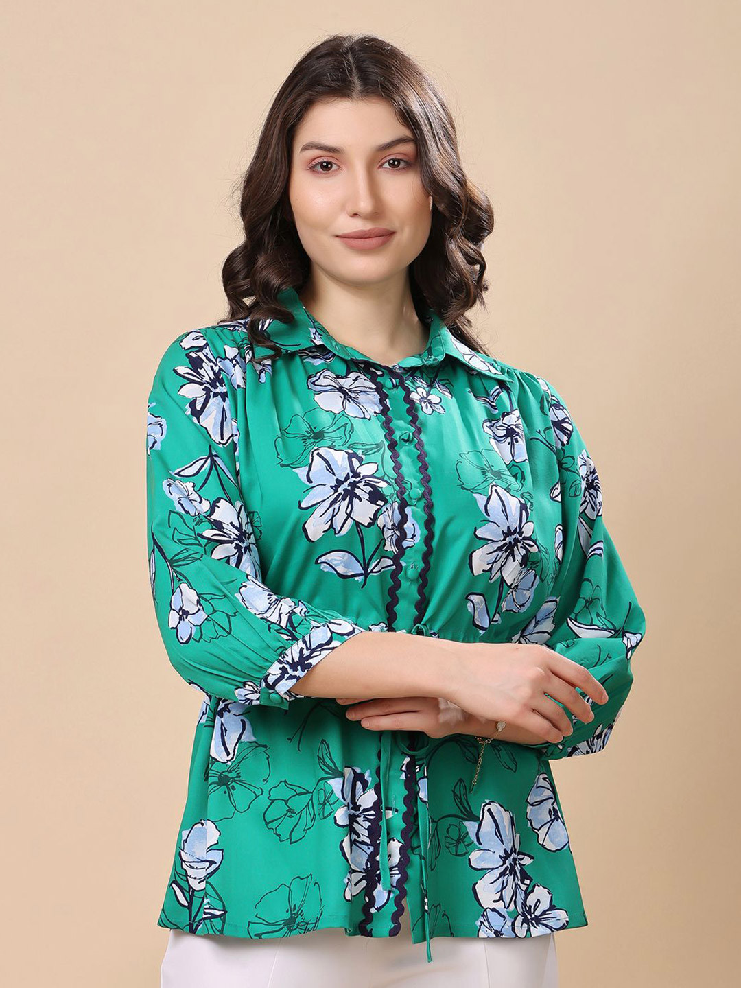 T TRYON ULTIMATE Women Floral Printed Shirt Style Top