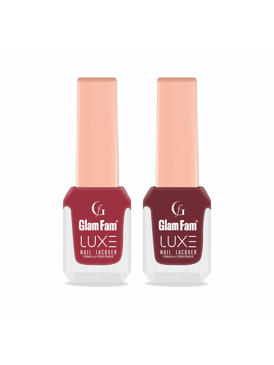 GlamFam Set Of 2 Glossy Finish Luxe Nail Lacquer- 12 ml Each- Shade- 1 & 36