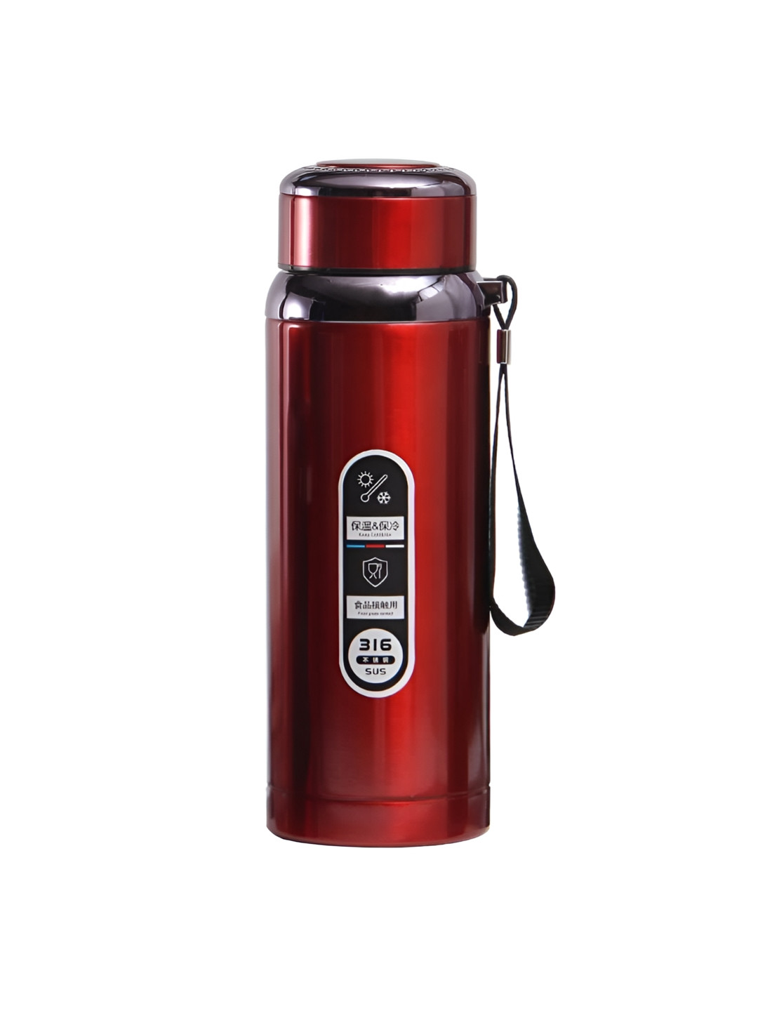 ZEELPETAL Red Stainless Steel Smart Vacuum Flask - 500ml