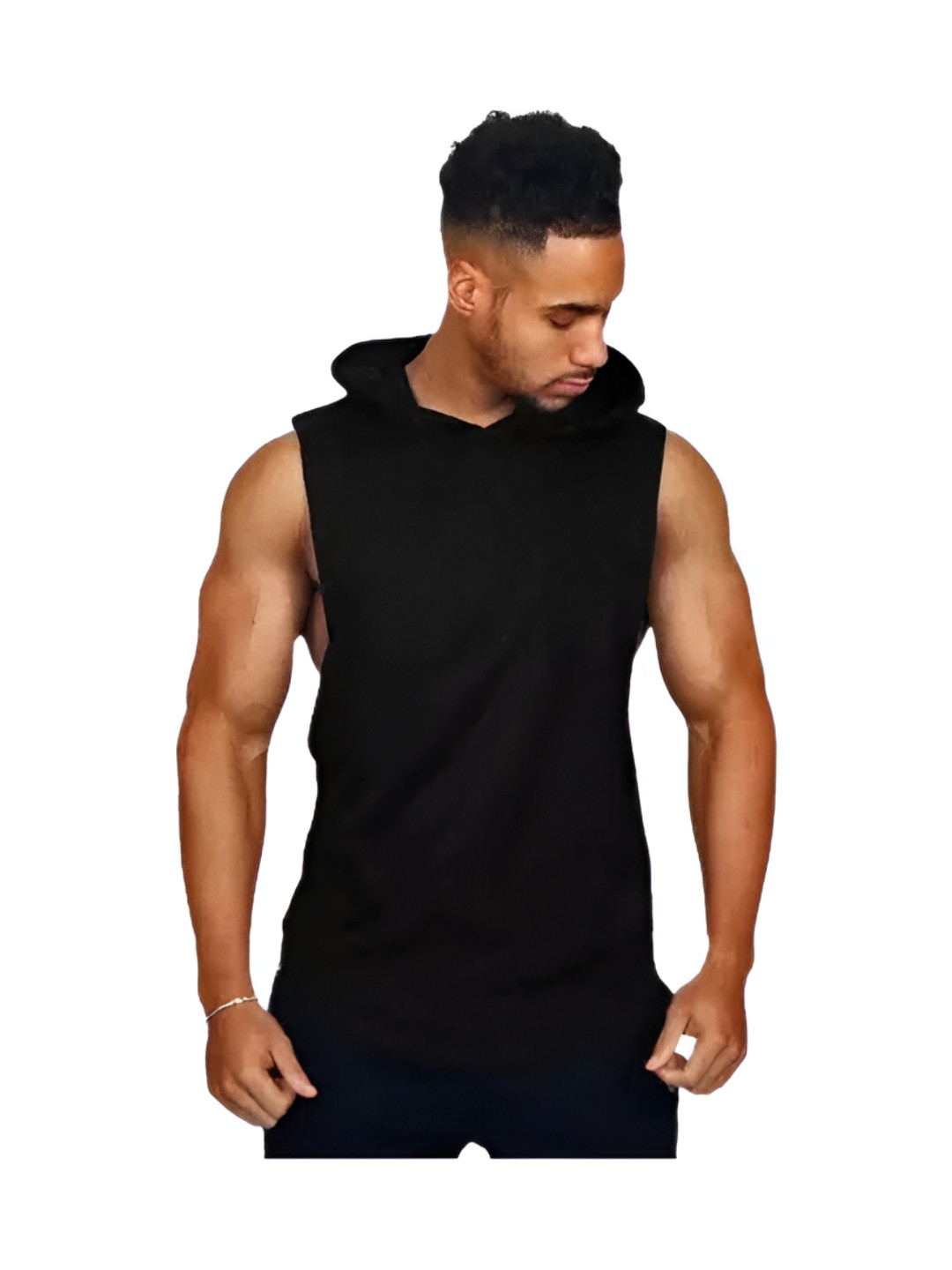 Fashnobic Men Solid Hooded Linen T-shirt