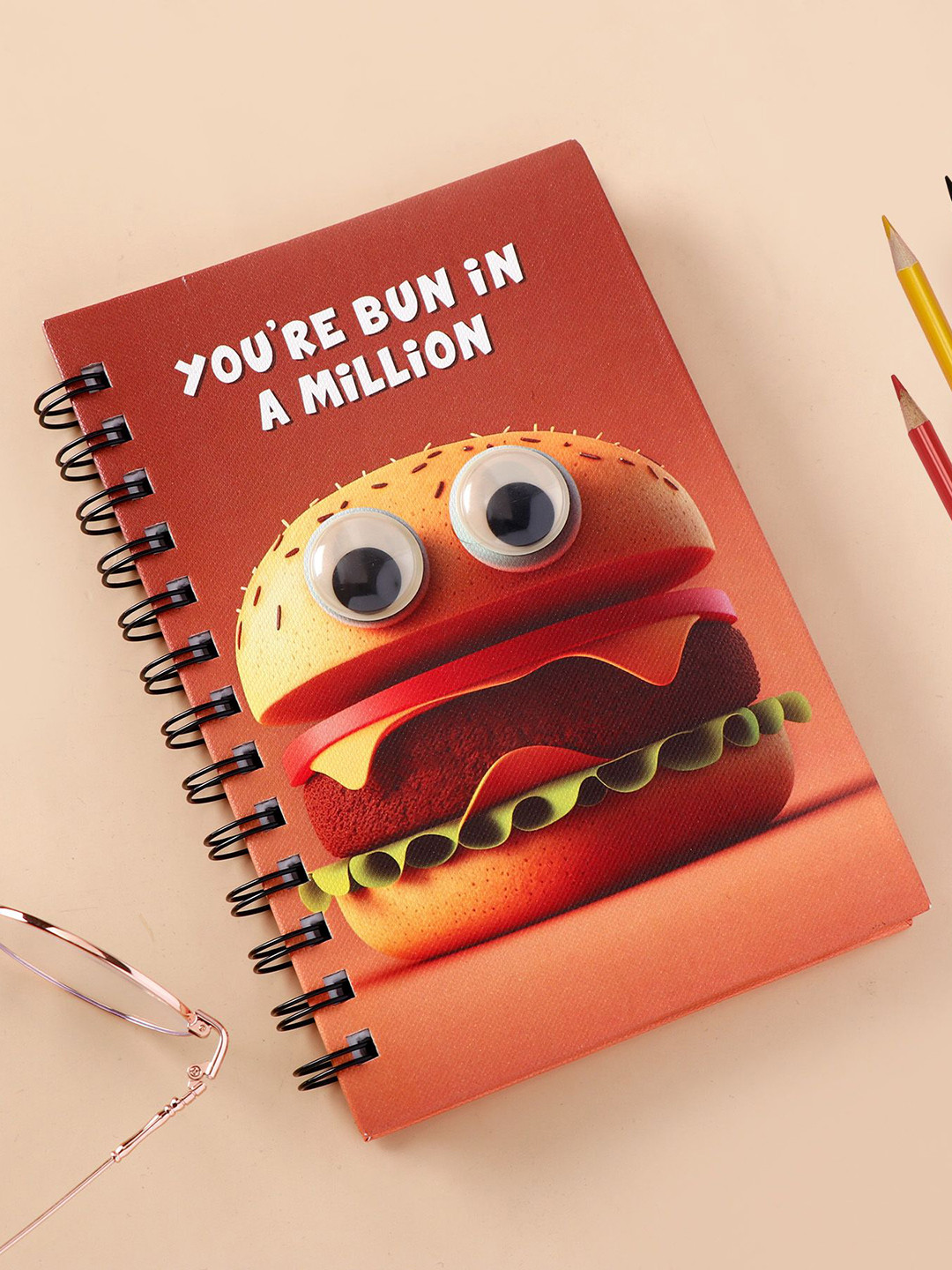 Archies Burger Theme Googli Eyes Printed Spiral Notebook