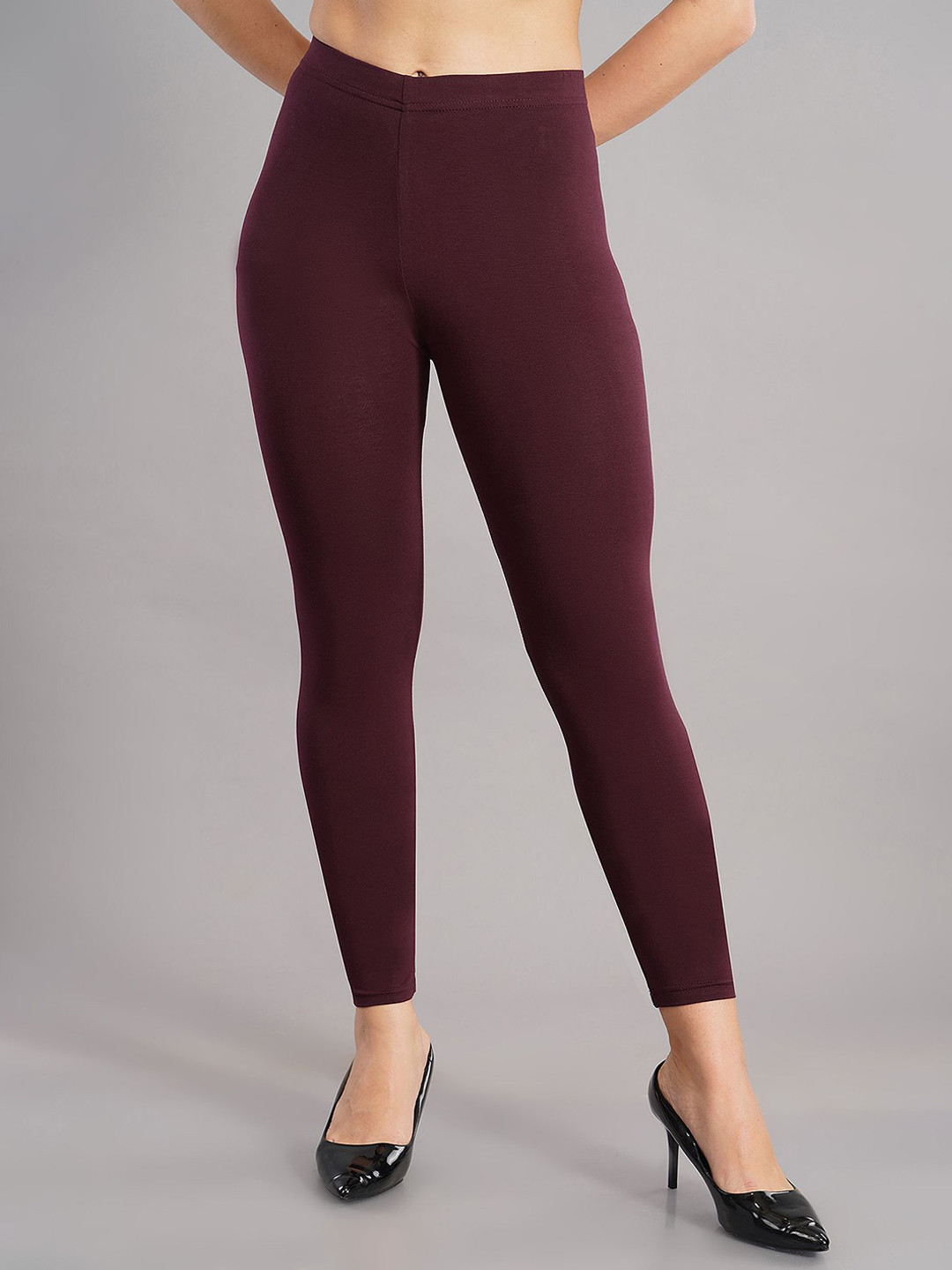 Shruthi Shsuvia Wine High-rise Ankle Length Leggings