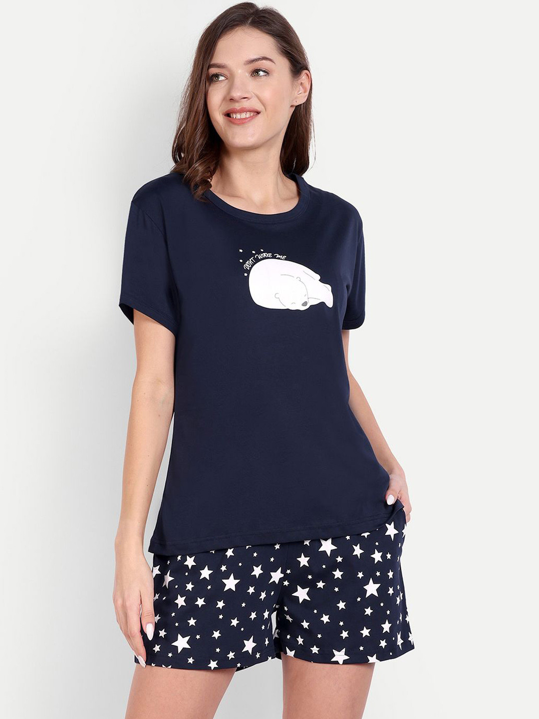 Bedtime story Graphic Printed Round Neck Pure Cotton Night suit