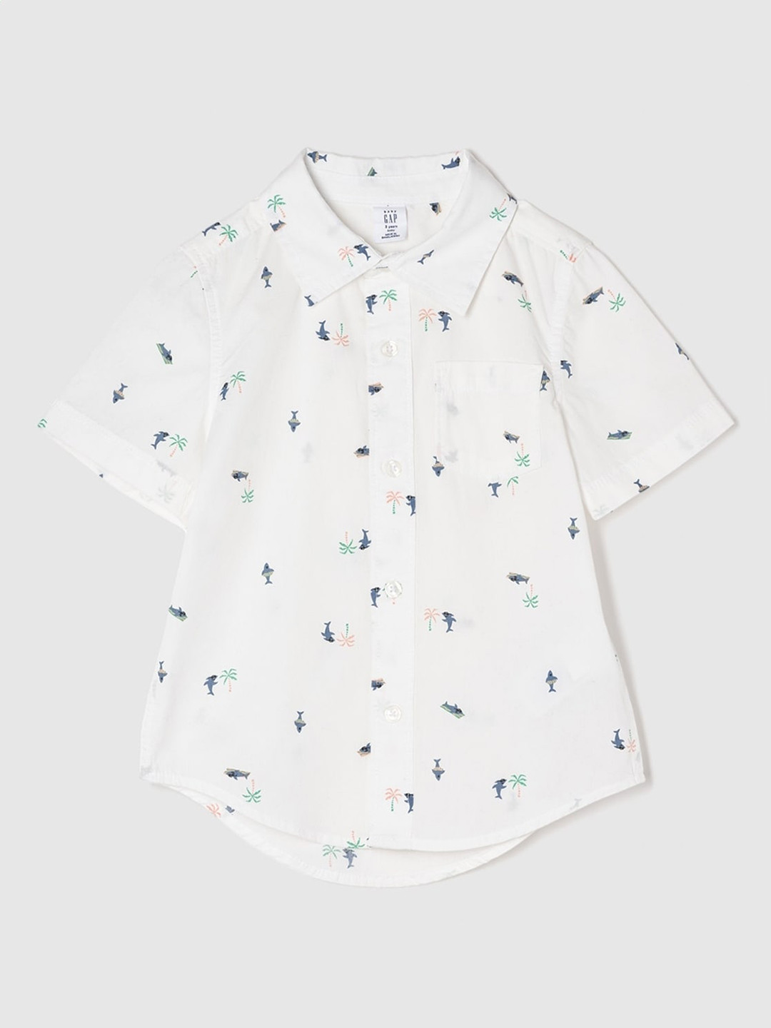 GAP Boys Nautical Print Poplin Weave Pure Cotton Casual Shirt