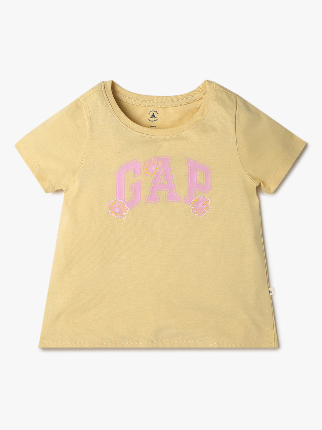 GAP Girls Floral & Brand Logo Print Pure Cotton T-shirt