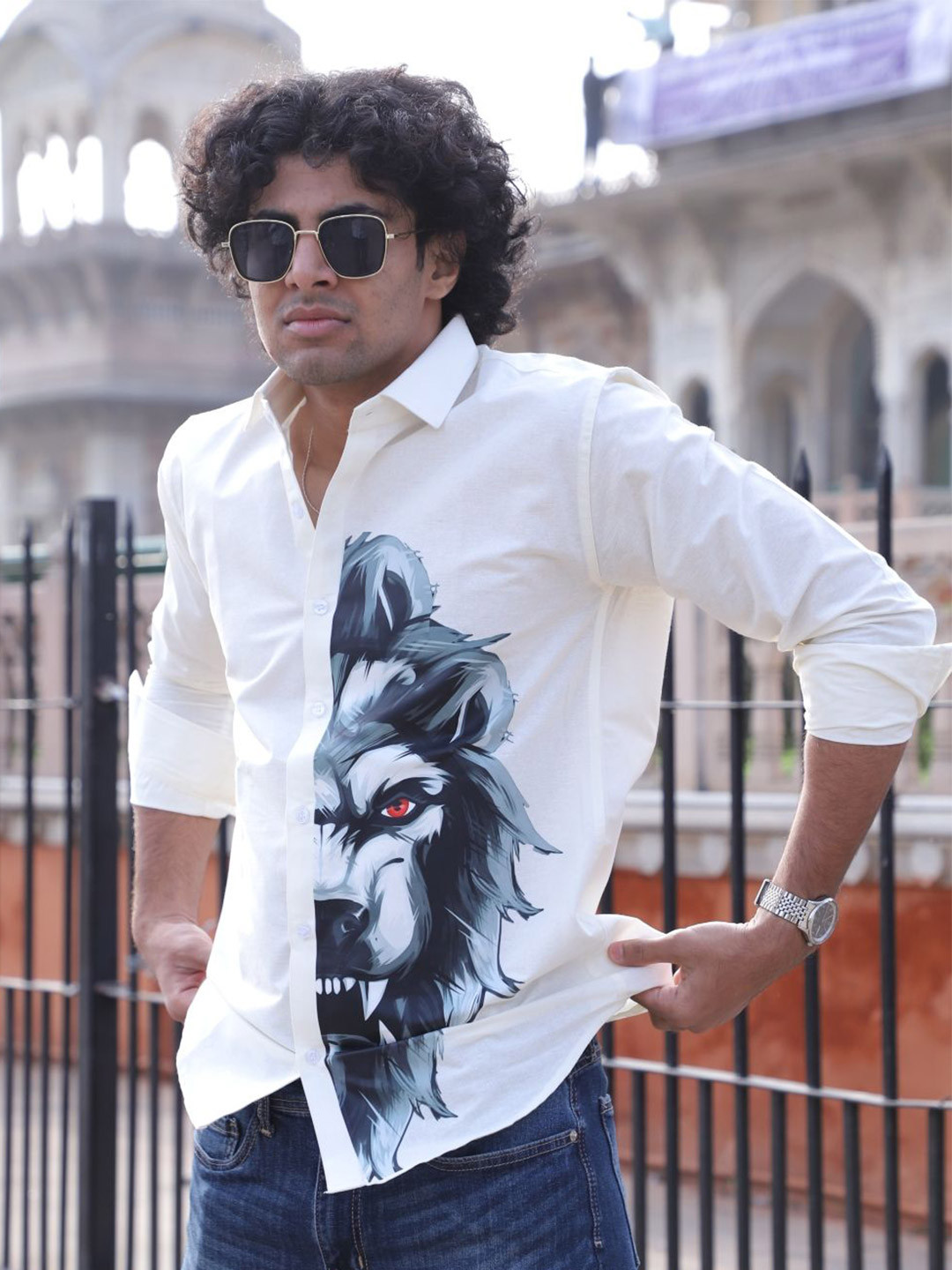 Who Wore Whhat Men Cotton Comfort Printed Casual Shirt