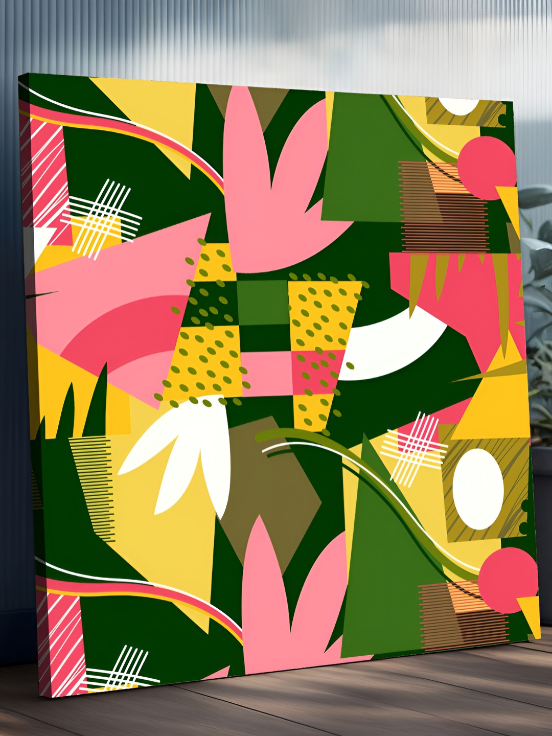 RANDOM Multicoloured 1 Piece Canvas Abstract Wall Paintings