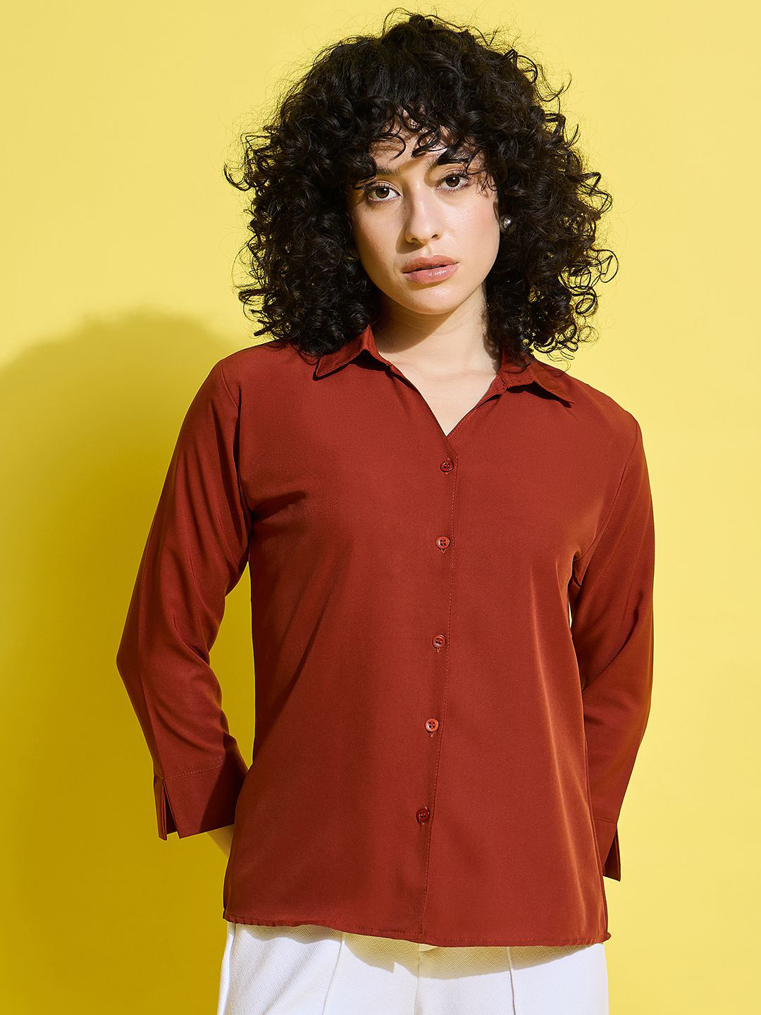 DIMPY GARMENTS Women Solid Standard Formal Regular Fit Longline Shirt