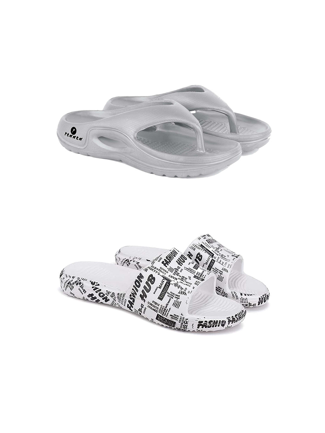 PENNEN Men Set Of 2 High Quality & Soft Thong Flip-Flops & Sliders