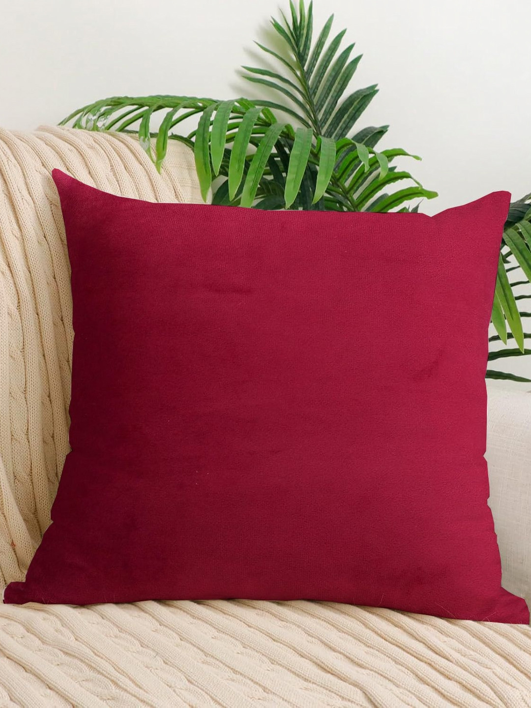 IVAZA Red Velvet Square Cushion Covers