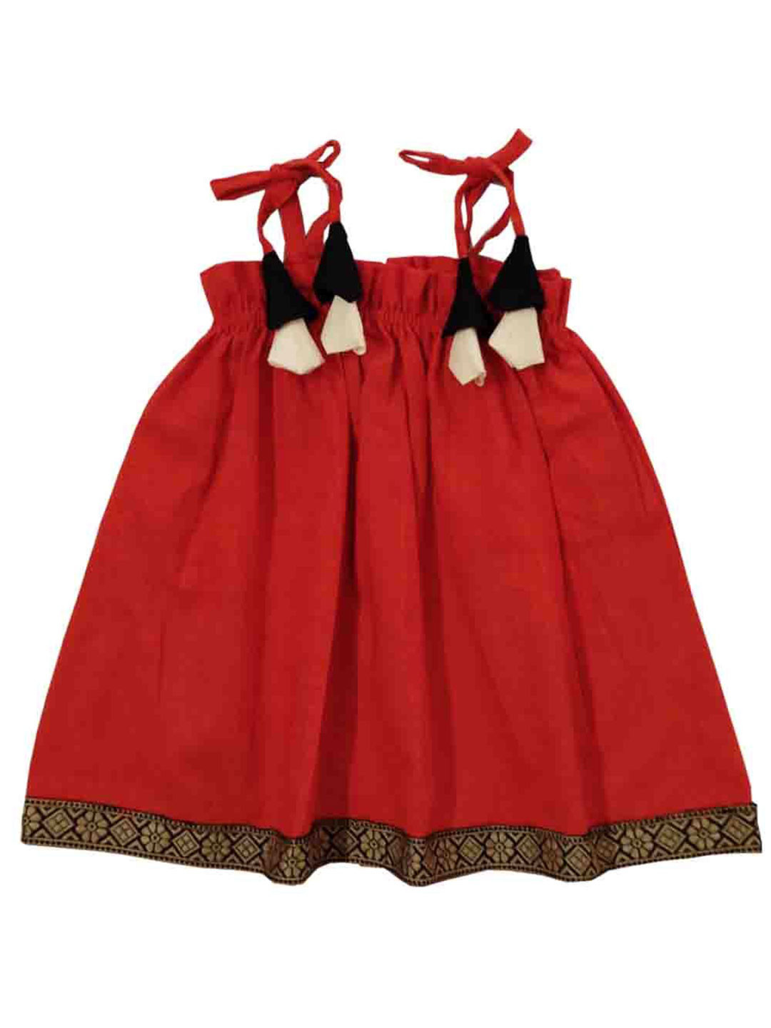 SNOWFLAKES Girls Solid Halter Neck A-Line Knee Length Dress