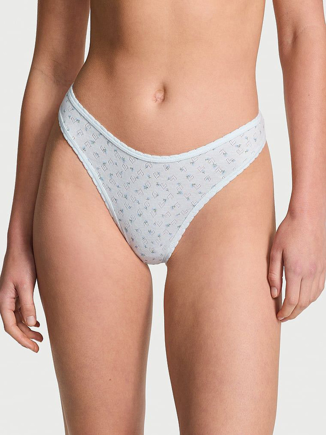 Victoria's Secret PINK Floral Printed Pure Cotton Low-Rise Thong Briefs 1124584774IG