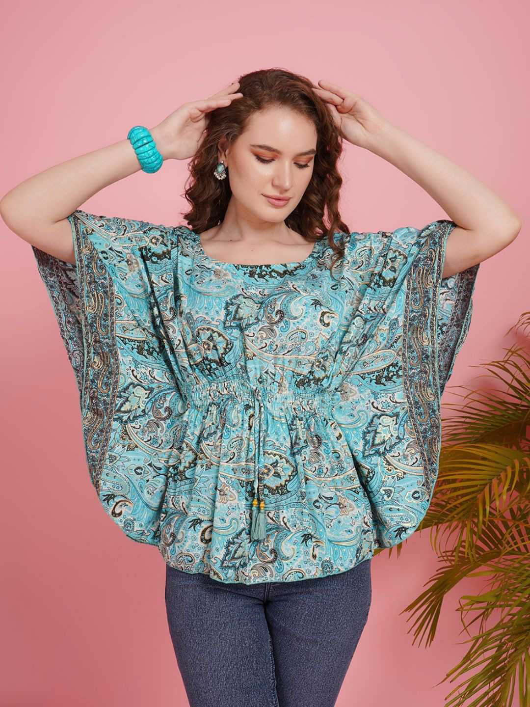Boholyfe Oceanic groove kaftan Top
