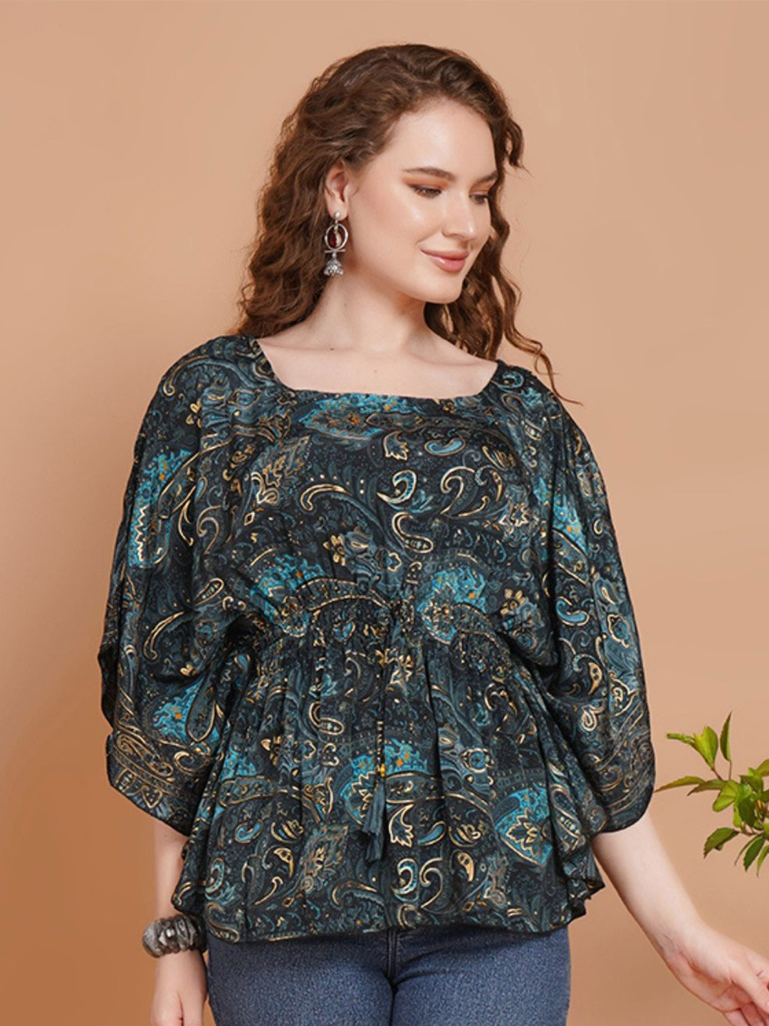 Boholyfe Women Print Night Sky Nomad kaftan top