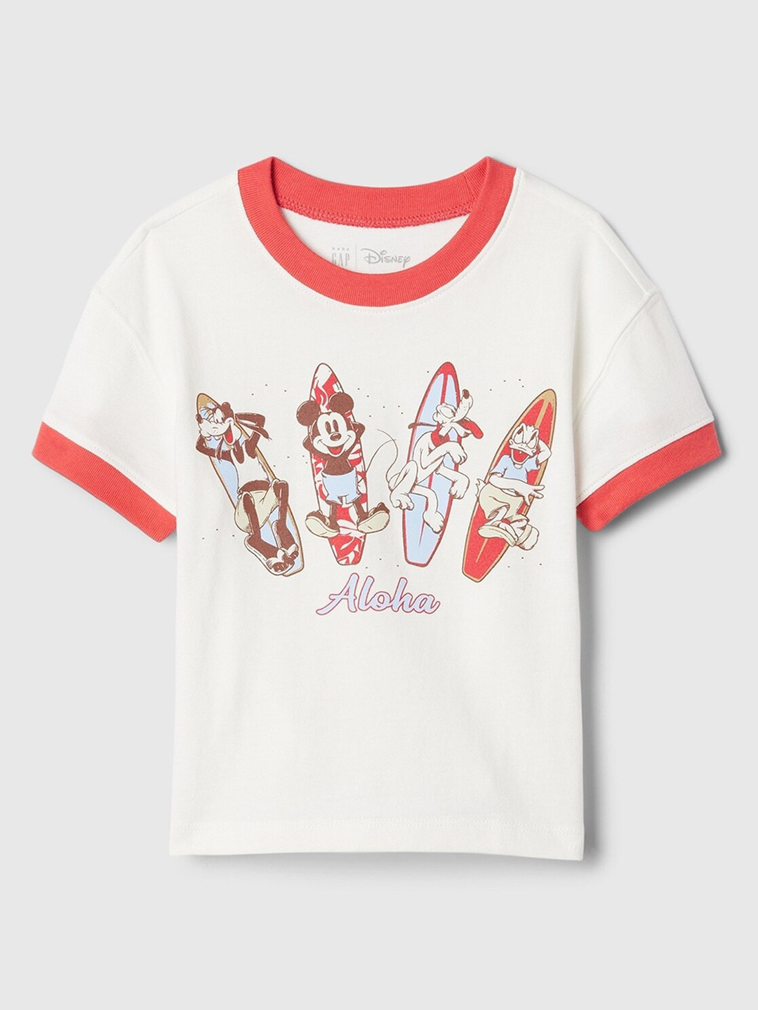 GAP Boys Disney Printed Drop-Shoulder Sleeves Pure Cotton T-shirt
