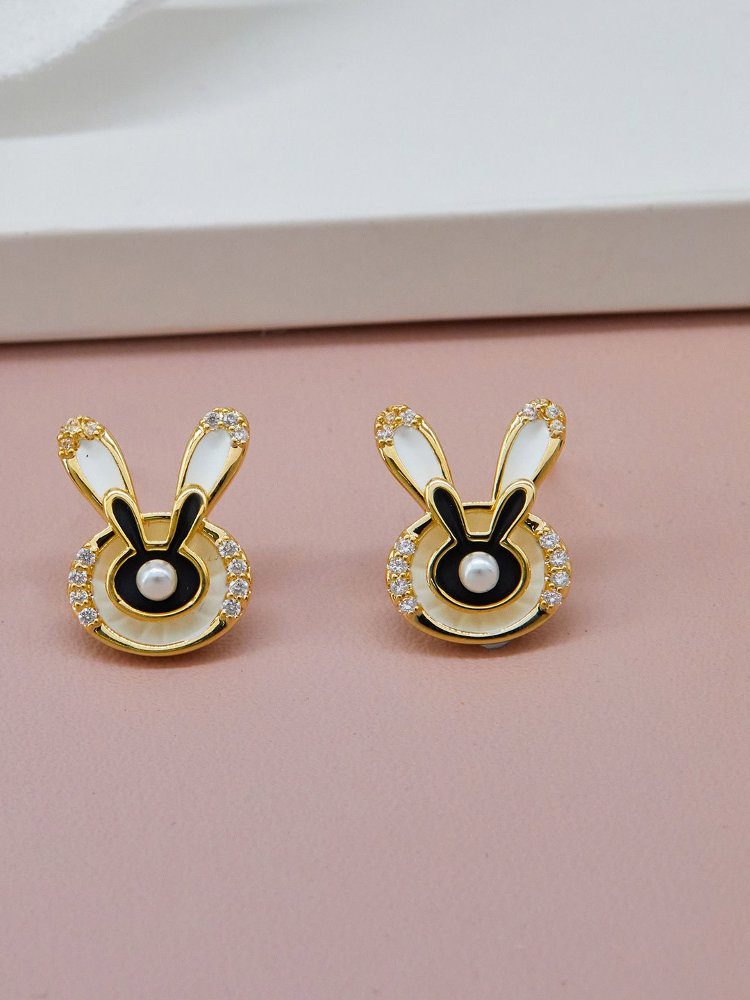 GC Jewelery Gold-Plated Rabbit Head Studs