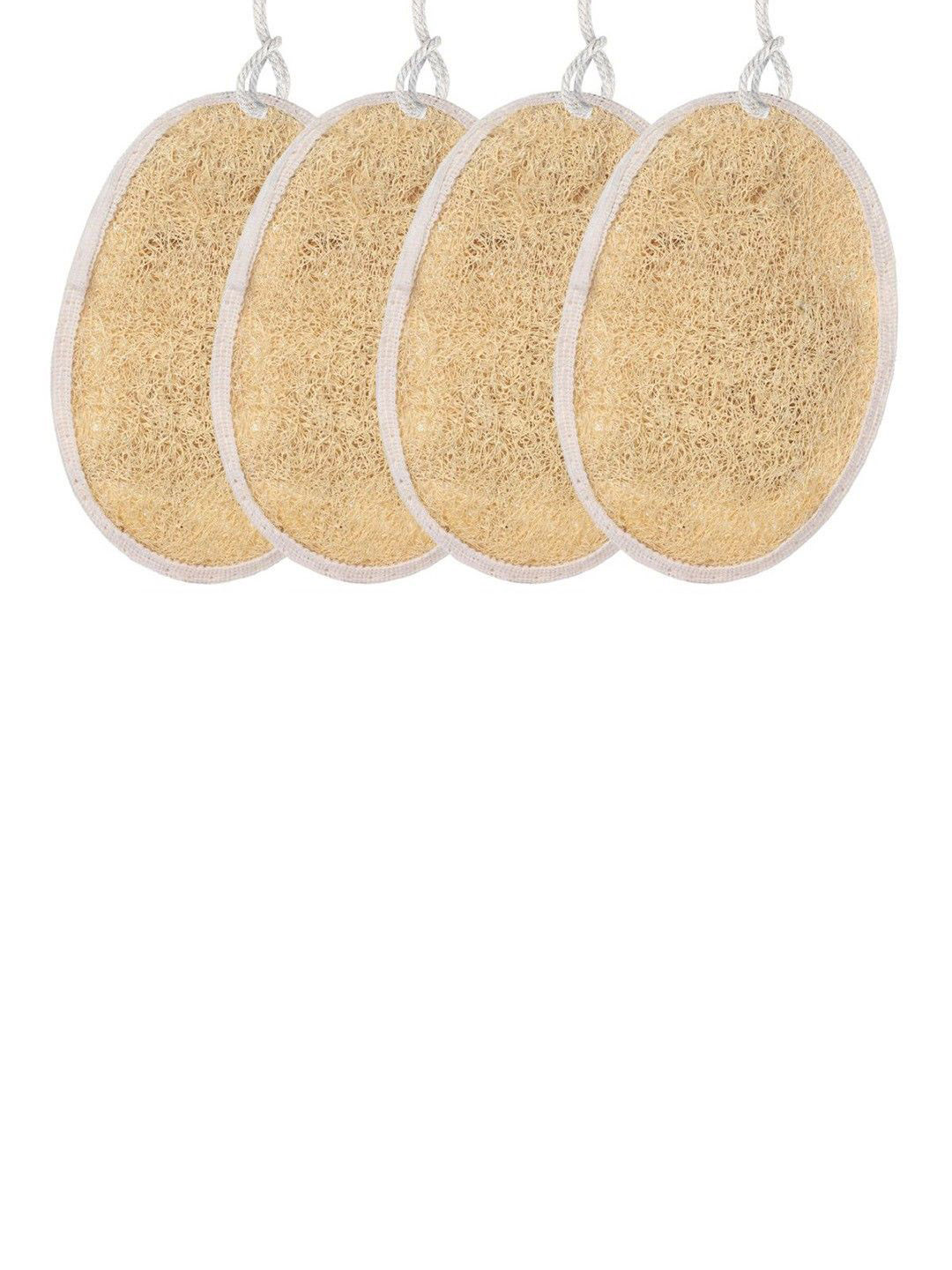 Sizi Set of 4 Pure Natural Sun Dried Bath Loofah Scrubber