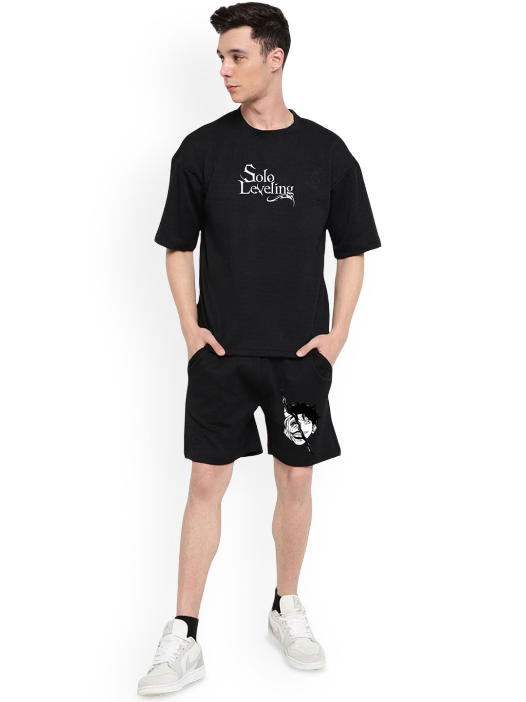 Cloroot Printed Pure Cotton T-Shirt & Shorts Co-Ords Set