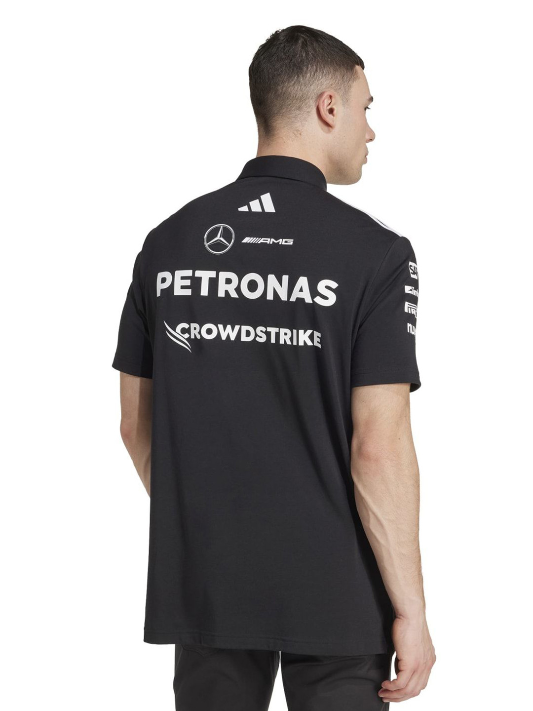 ADIDAS Typography Mercedes AMG Petronas Printed Polo Collar T-Shirt
