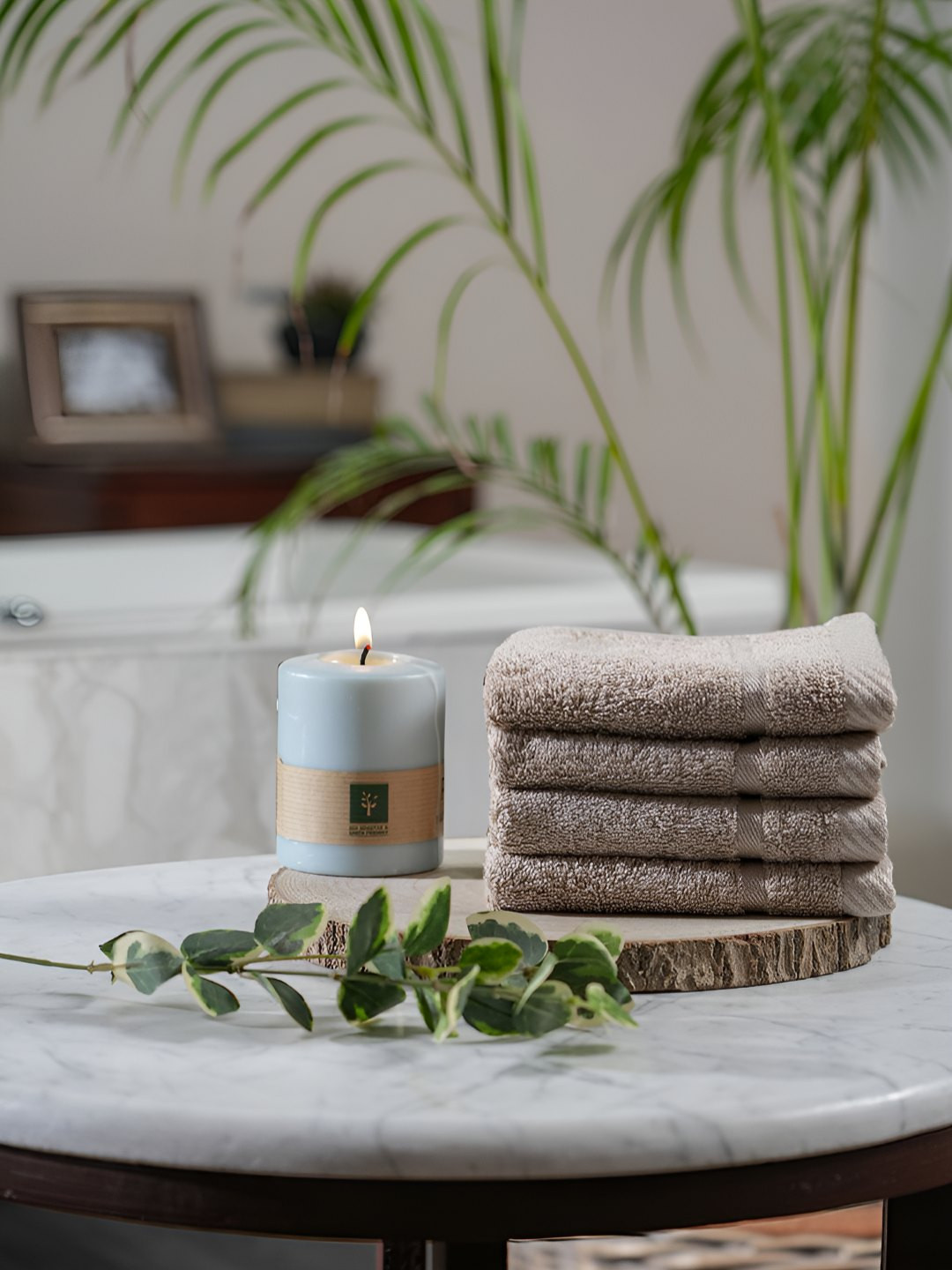 MASPAR Soft Cotton Absorbent Anti-Bacterial & Lint-Free Face Towel Set of 4