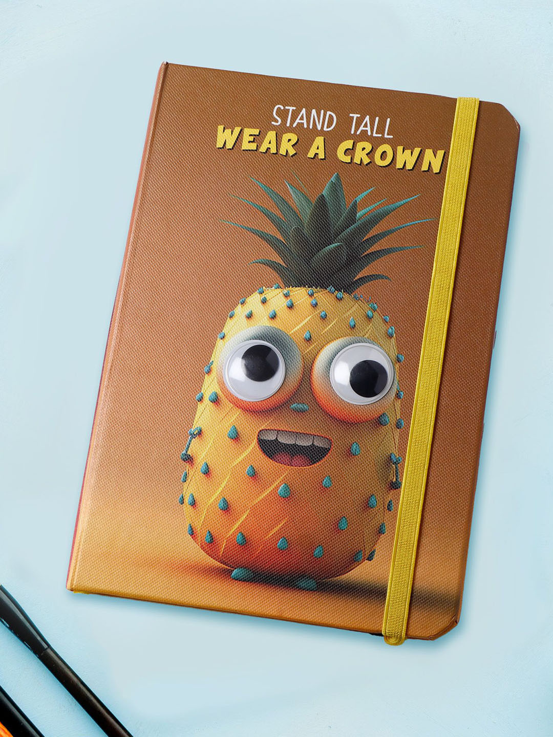 Archies Apple Theme Googli Eyes Printed Elastic Closure Notebook