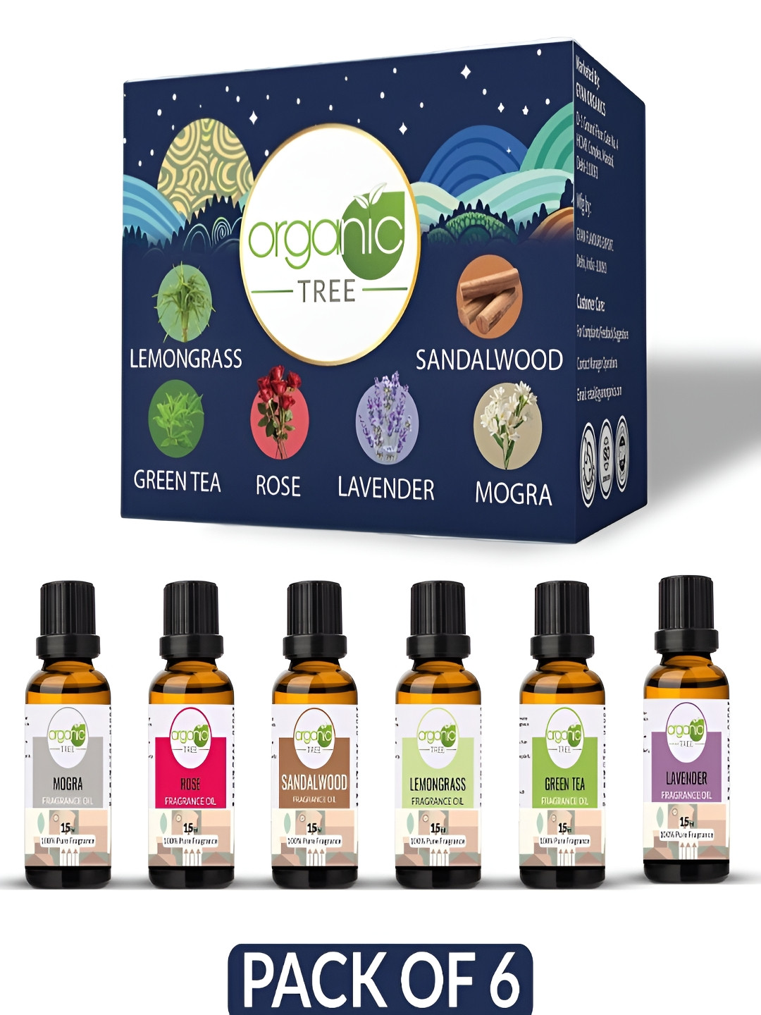 Organic Tree Brown Pieces Aroma Diffuser Oil Set