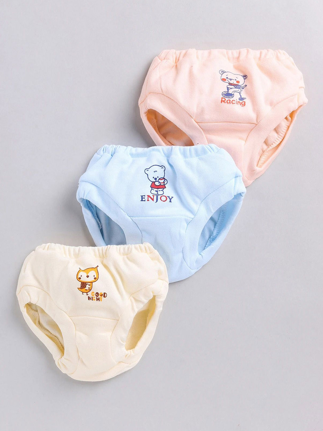 Redden Infants Assorted Pack Of 3 Pure Cotton Basic Briefs 201L-PK3-1