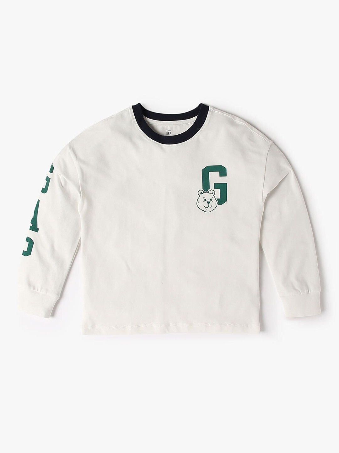 GAP Infant Boys Brand Logo Placement Print Drop-Shoulder Sleeves T-shirt