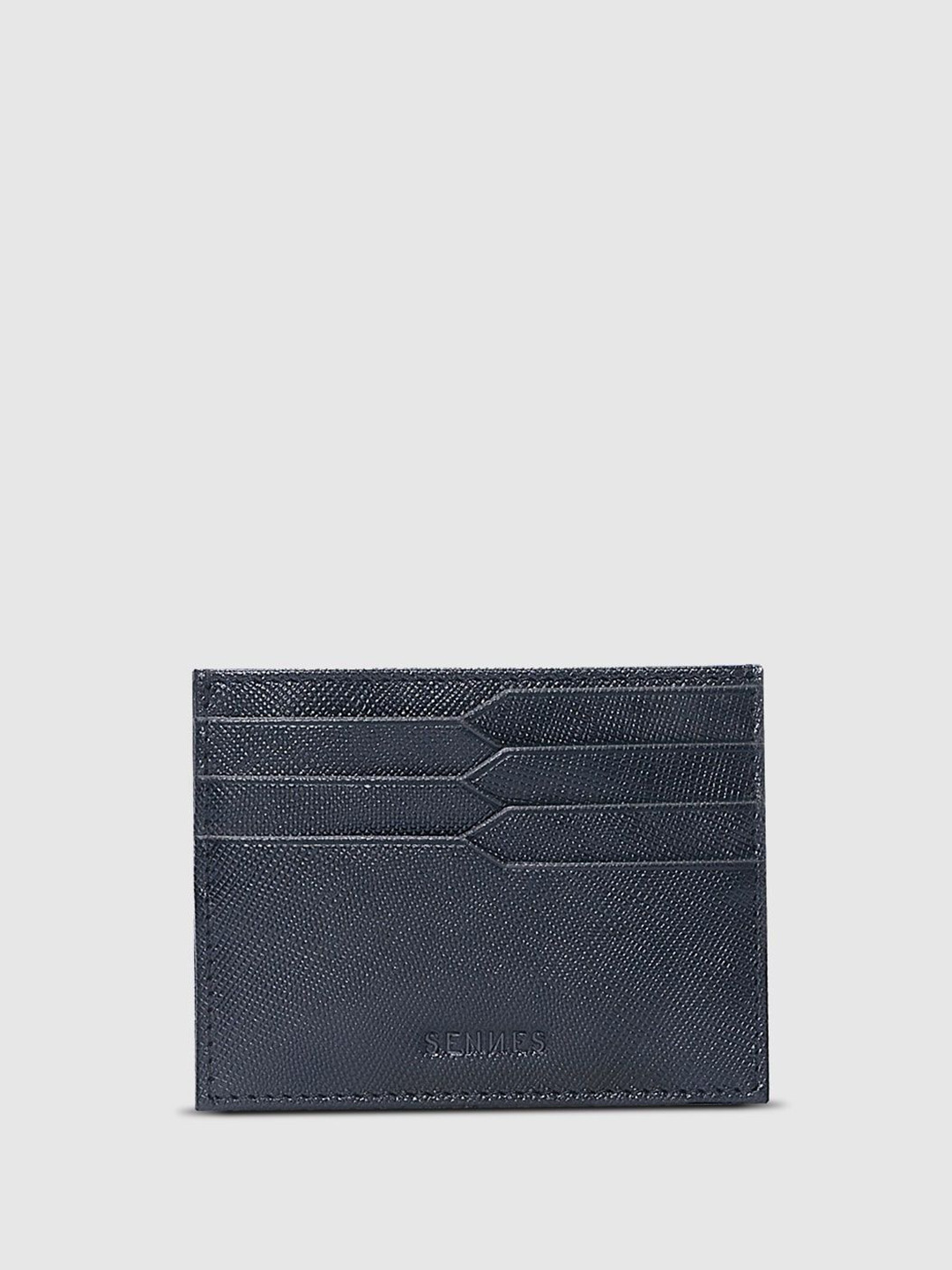 SENNES Unisex Textured Leather Card Holder