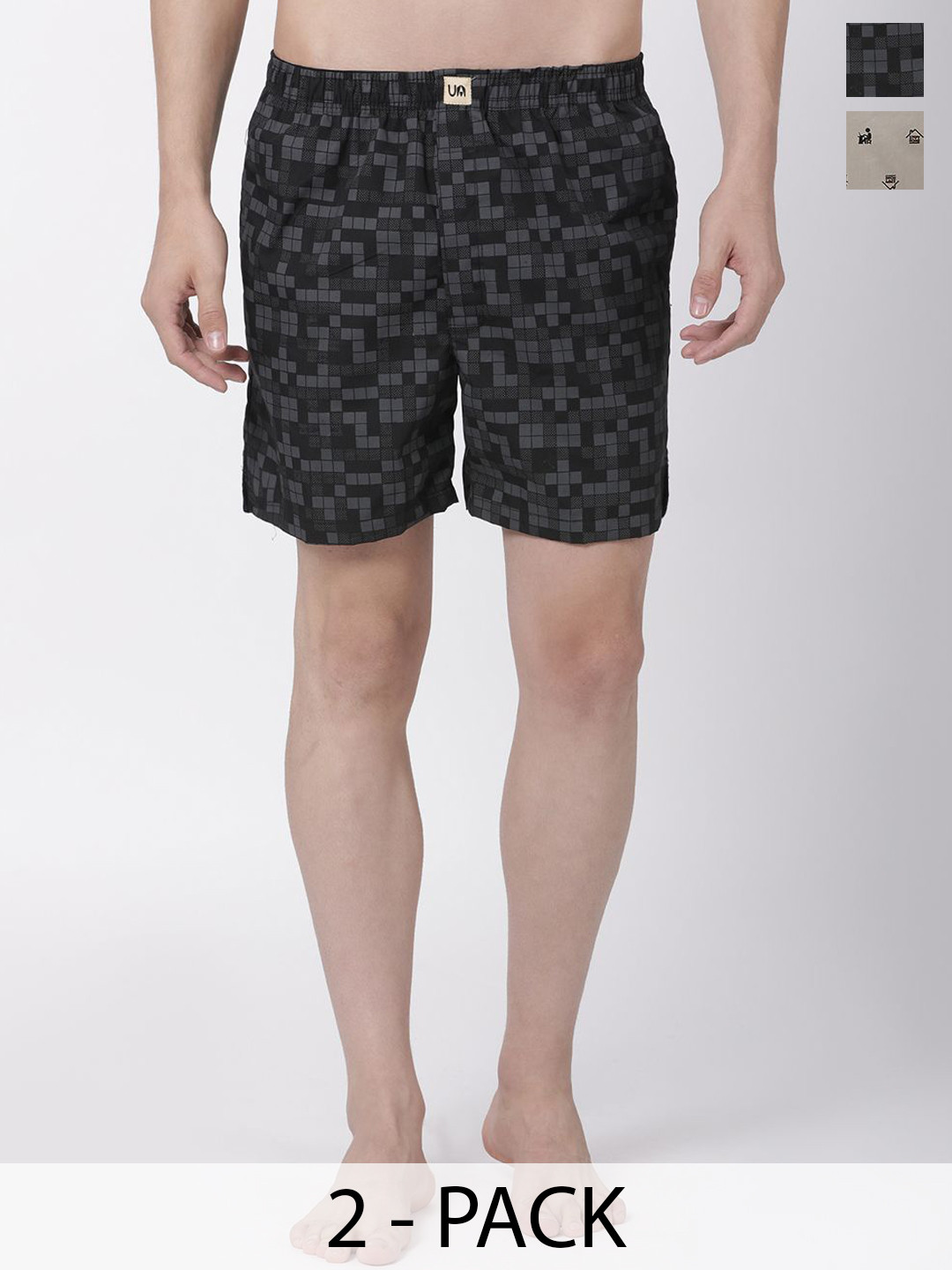 Urban Dog 2-Pcs Printed Pure Cotton Boxers UDBX157-UDBX441
