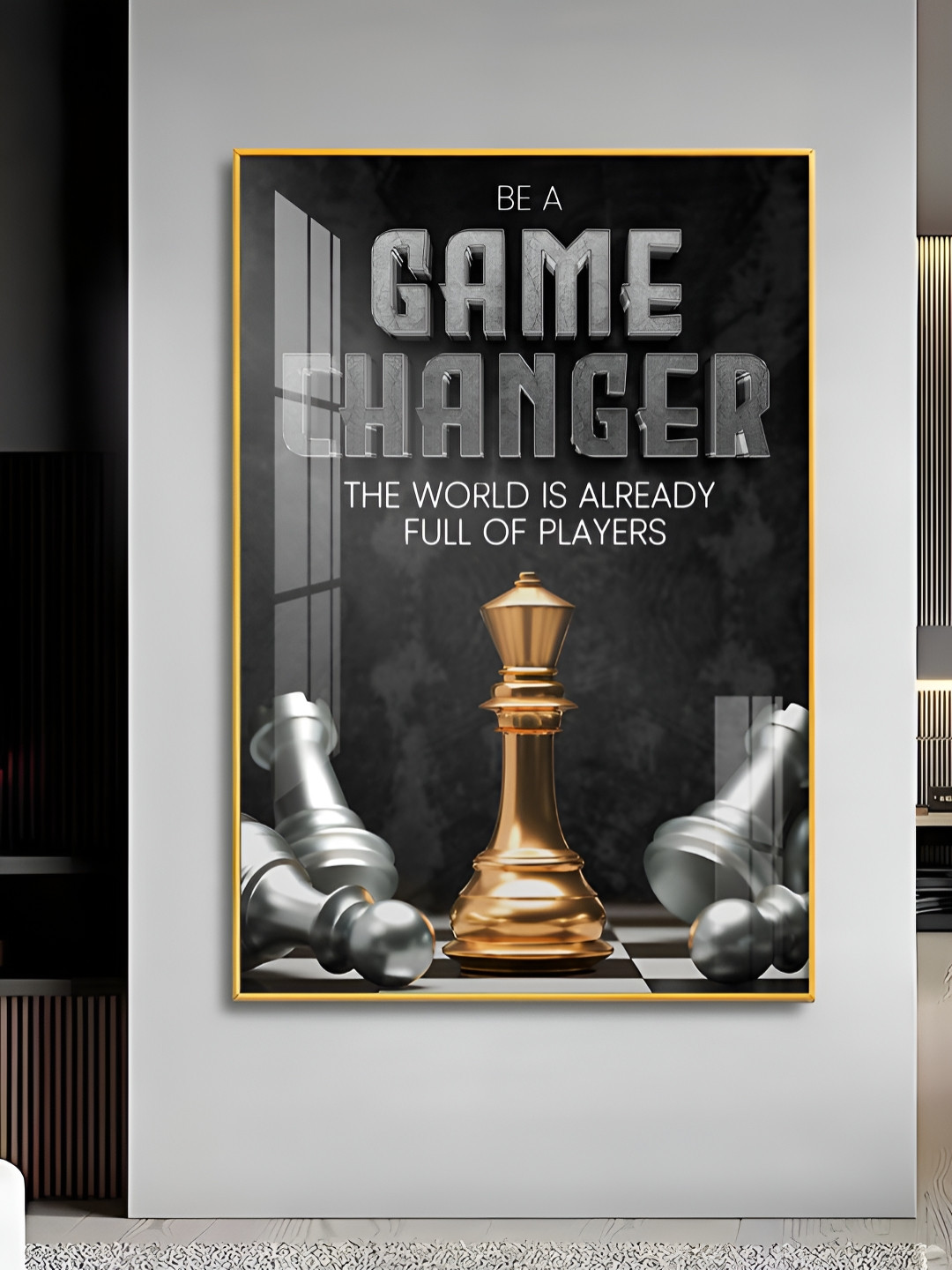 THE NEXT DECOR Yellow & Black Game Changer  Wall Art