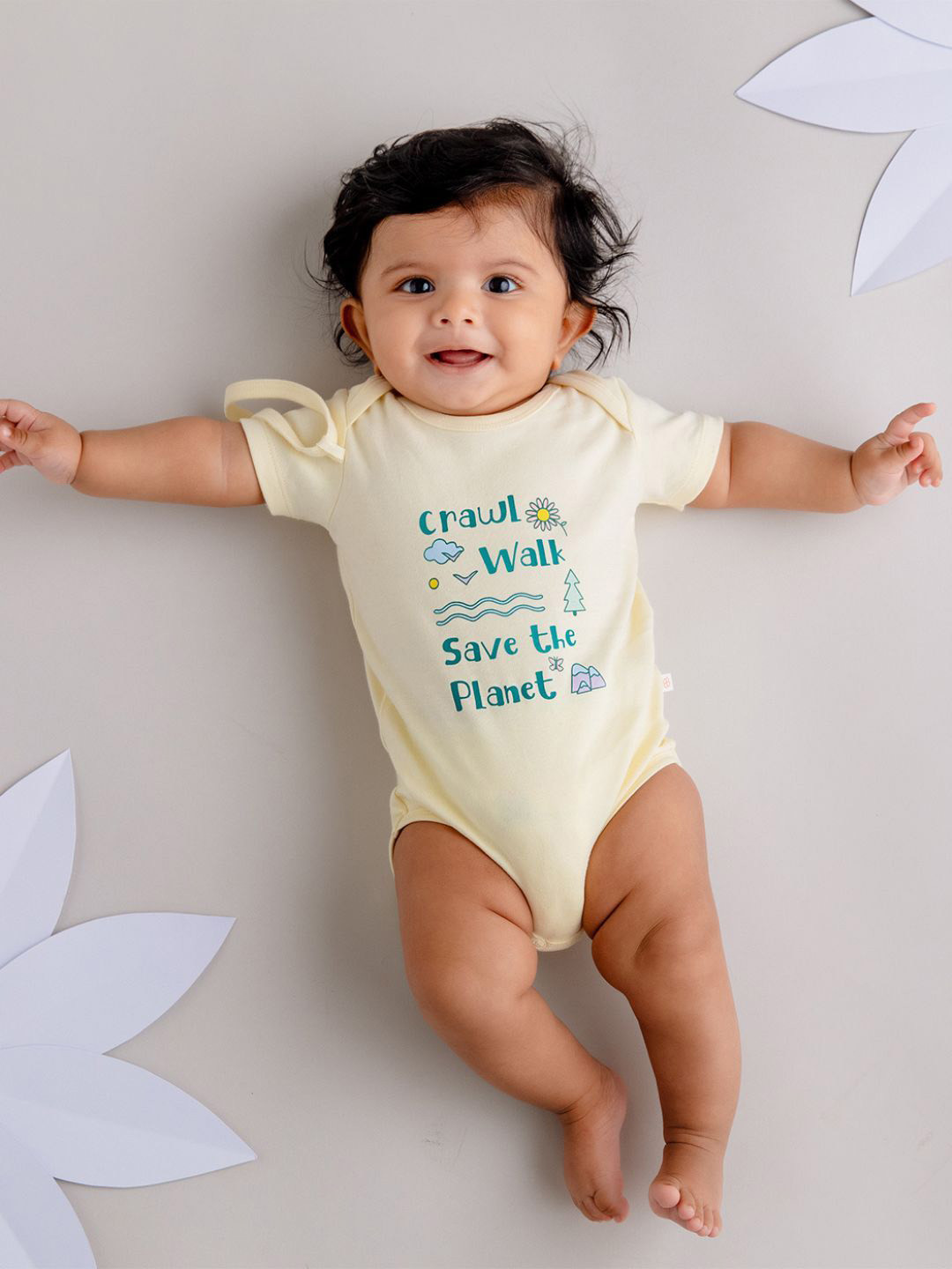 YK Infant Boys Slogan Printed Bodysuit