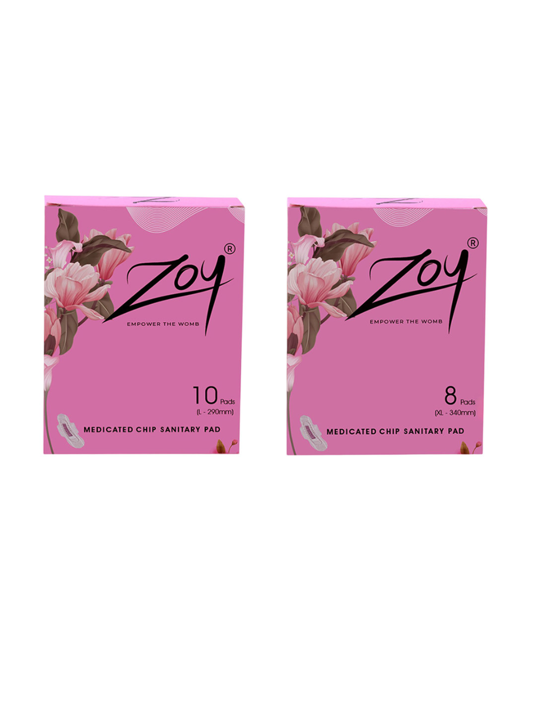ZOY Set Of 2 Rash Free Graphene Sanitary Pads -Medium & Heavy Flow 8 Pcs - 10 Pcs