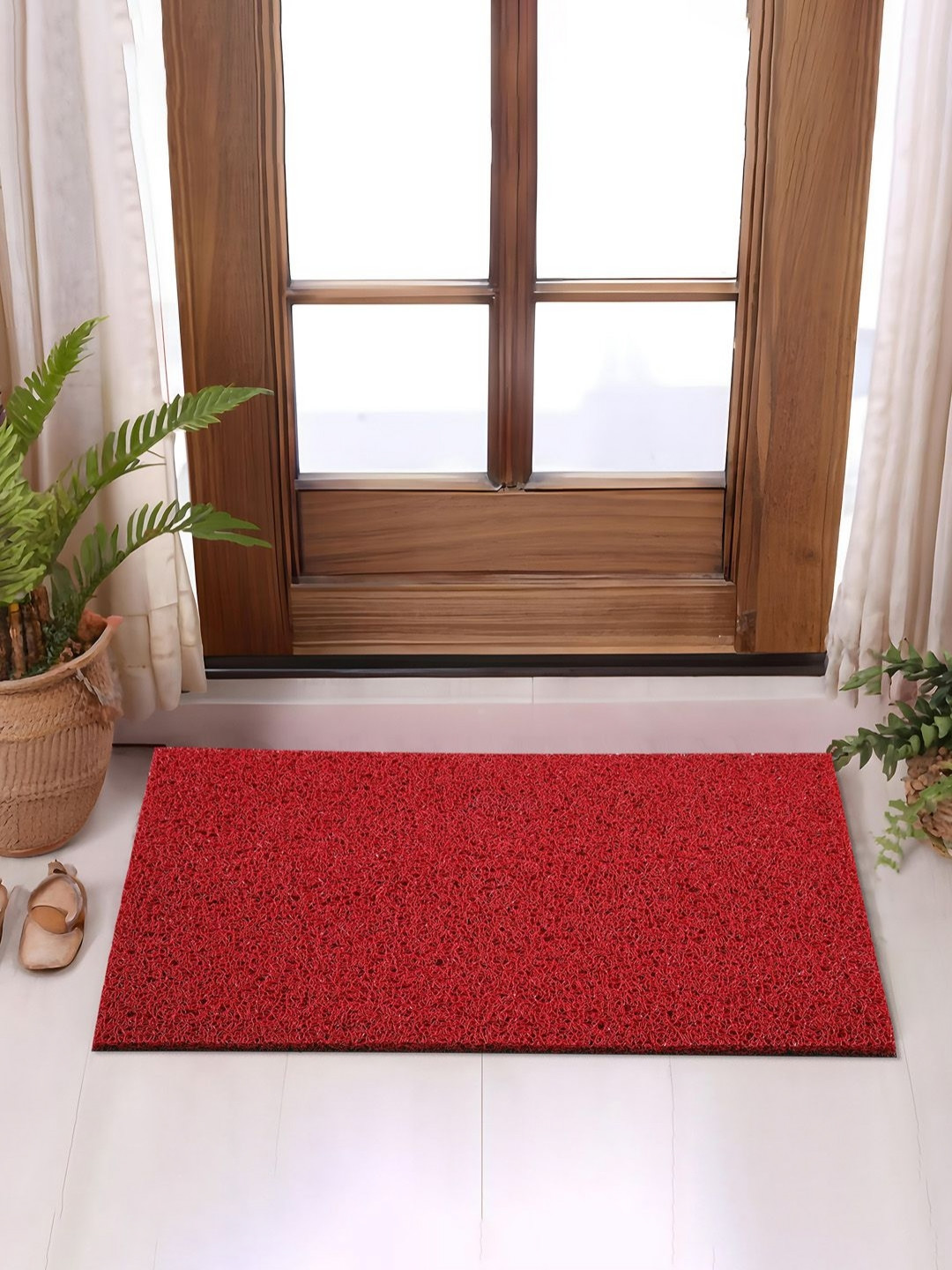 Aura Red Water Absorbent Large Front Door Mat
