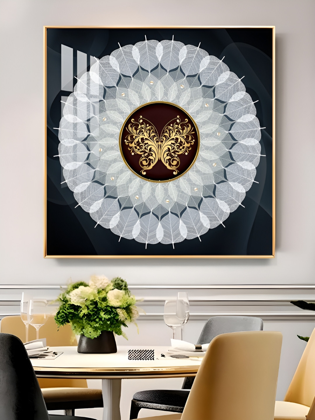 THE NEXT DECOR White & Grey  Painting  Square Wall Art