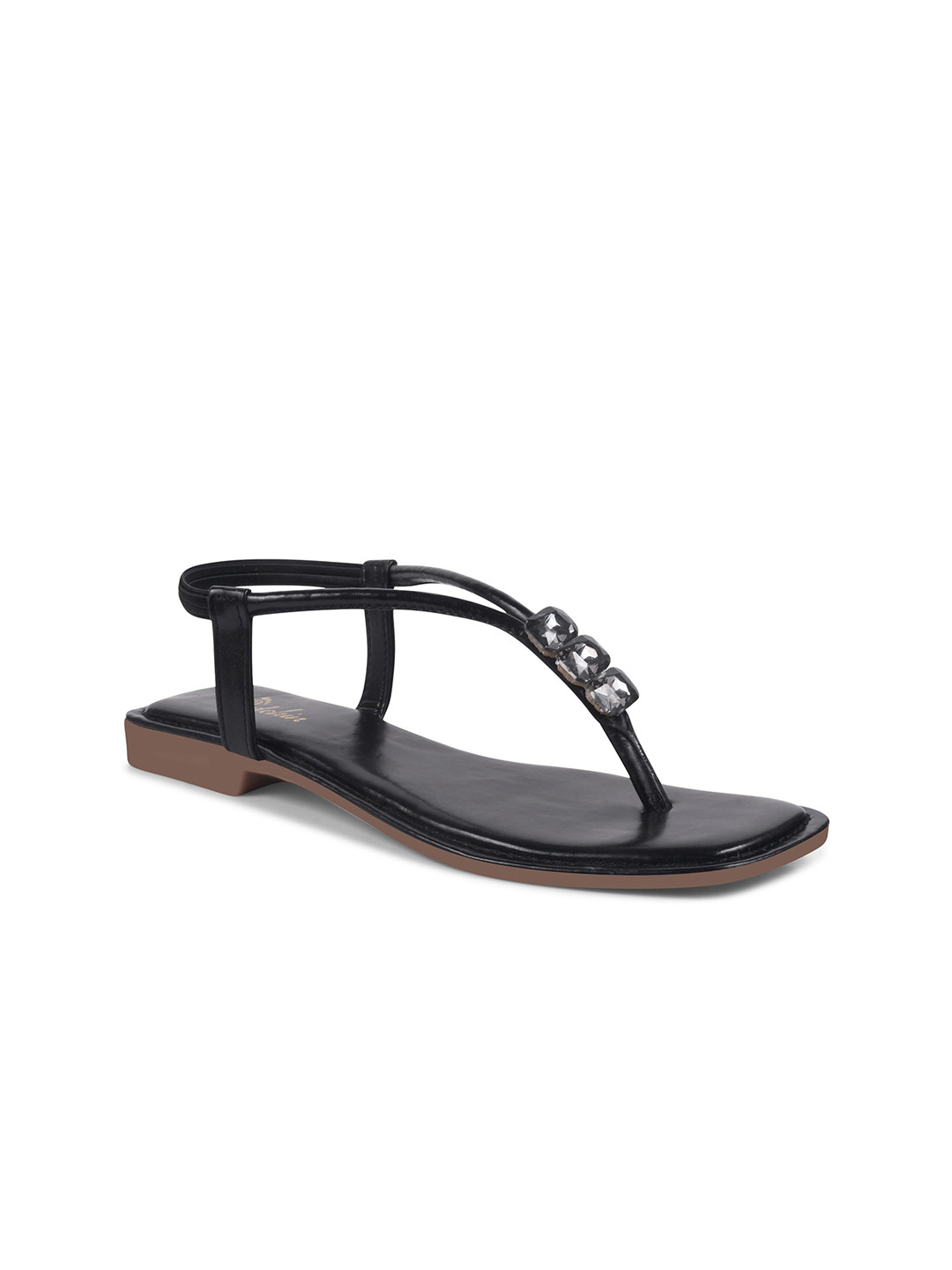 Padchin Women Embellished T-Strap Flats