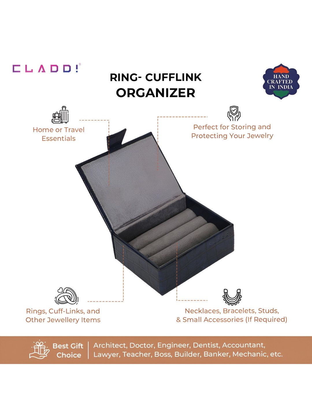 CLADD! Blue Set of 1 Water Resistant Drawer Organiser Organisers