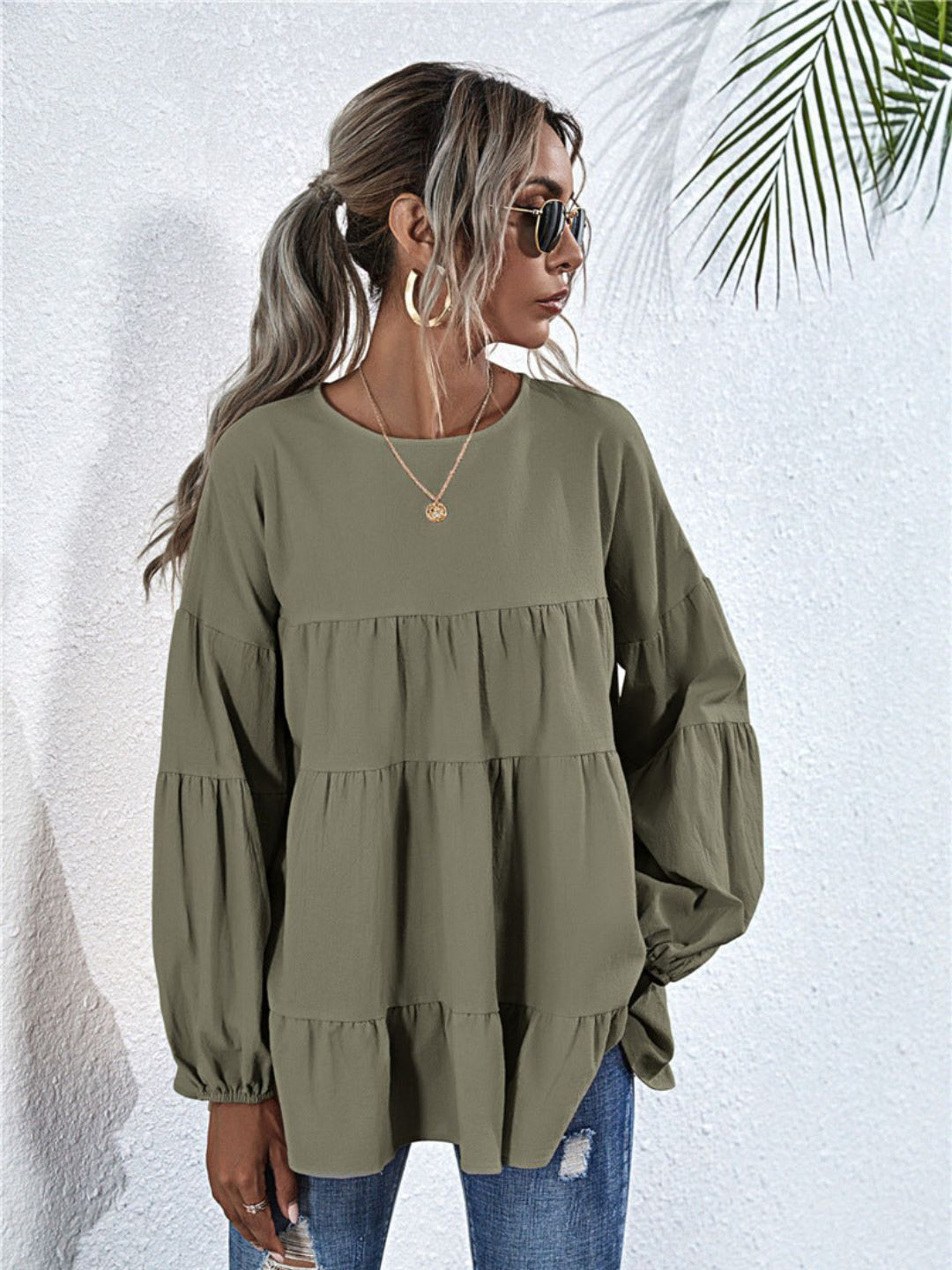 Oh Rare Tiered Puff Sleeve Top