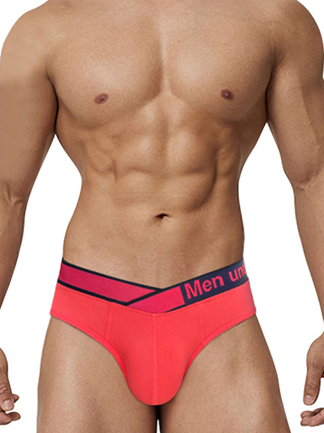 PUMP CLUB Mid-Rise Anti-Bacterial Basic Briefs ART280-Red-M