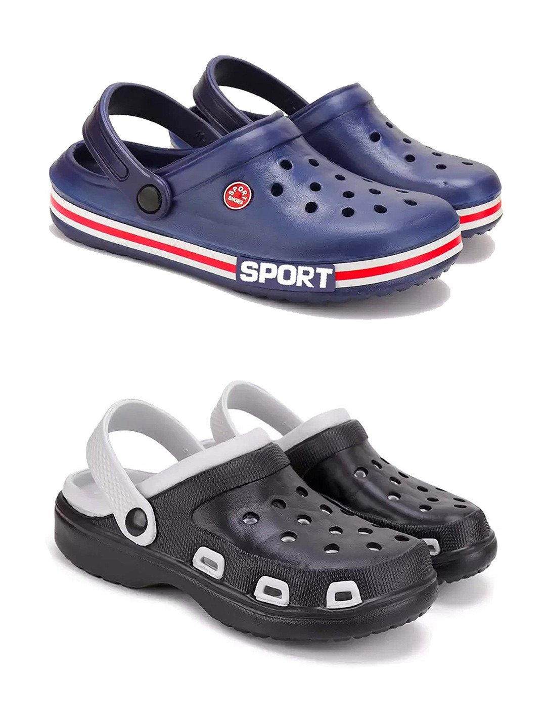 DRACKFOOT Men Self Design Fabric Set of 2 Clogs