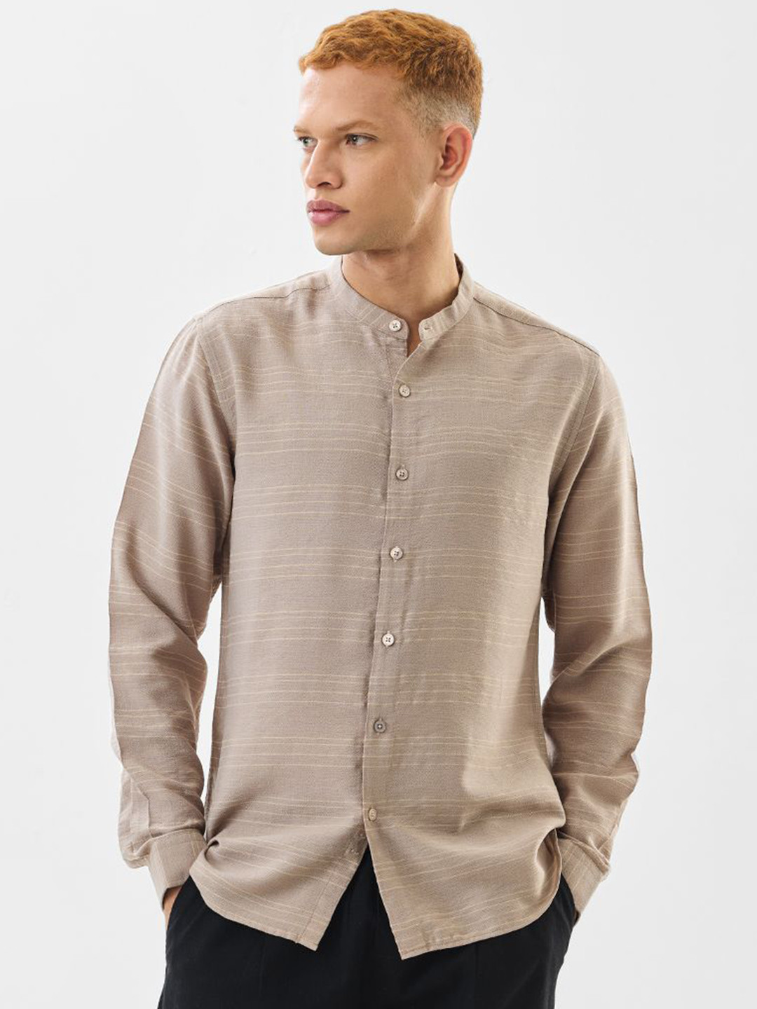 Snitch Slim Fit Horizontal Striped Formal Shirt