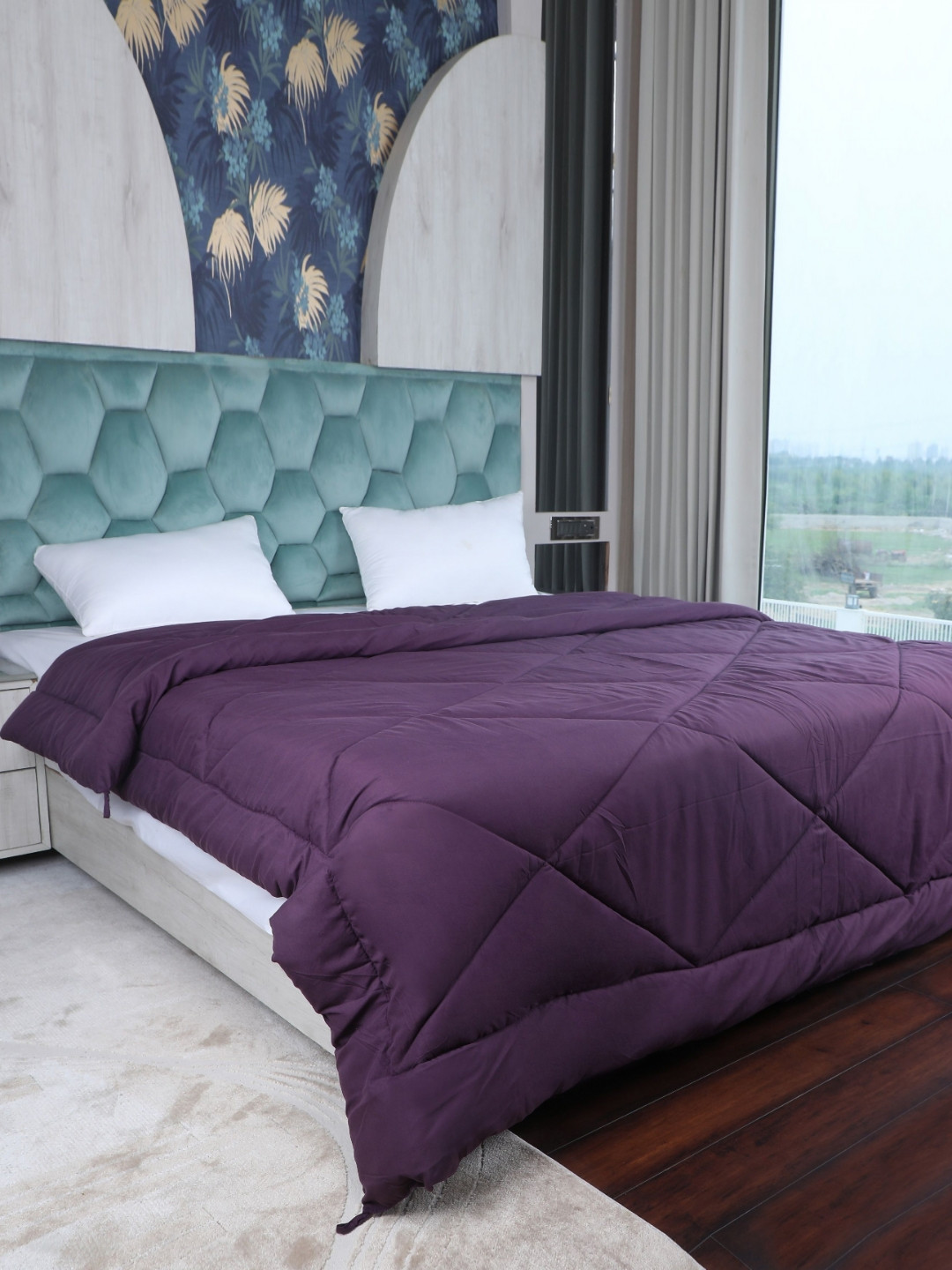 AJISH Purple Mild Winter 233 GSM Double Bed Comforter