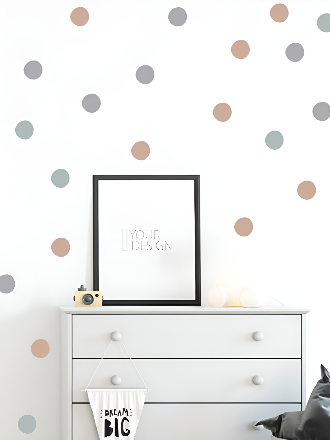 INDIAN ROYALS Grey & Green Printed Waterproof Wall Sticker