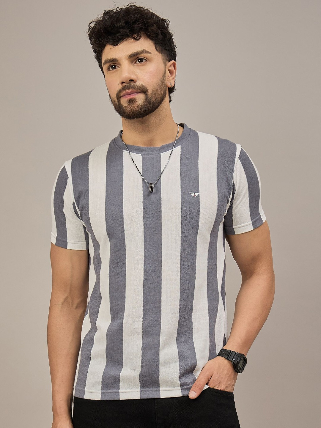 REPRISE Men Striped T-shirt