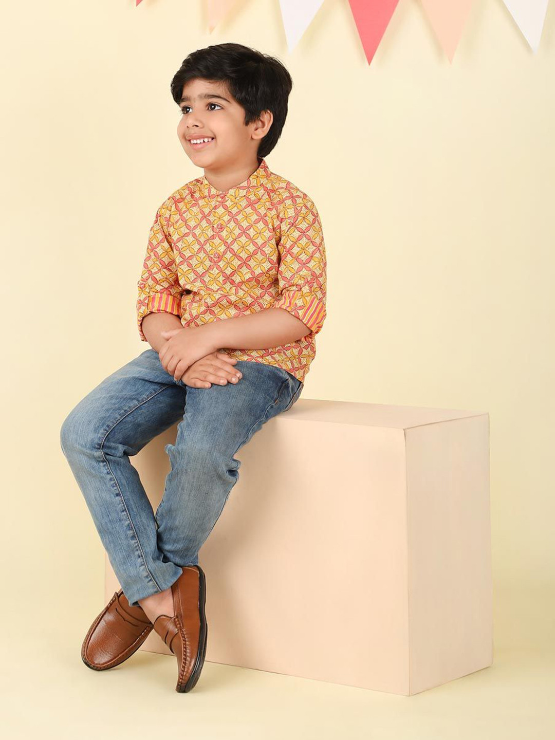 Fabindia Boys Ethnic Motifs Printed Indie Prints Kurta