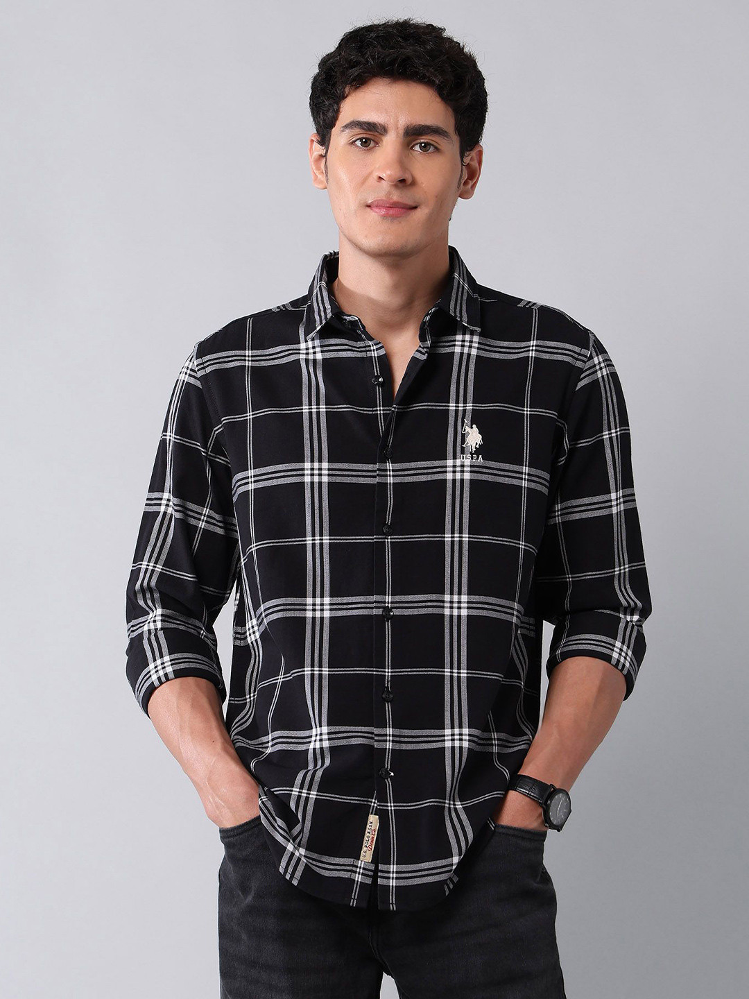 U.S. Polo Assn. Denim Co. Men Classic Checked Casual Shirt